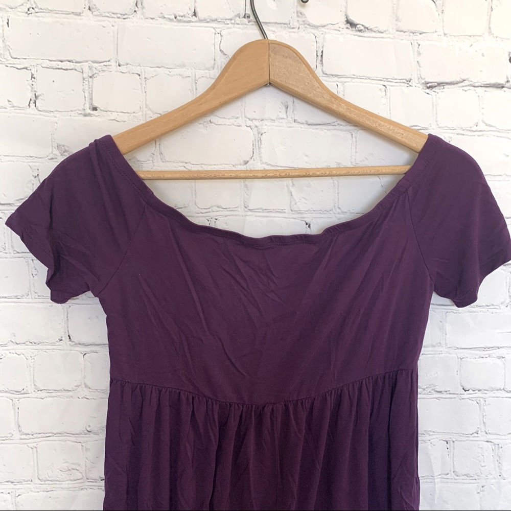 ✨BOGO✨ Eden in Love | Plum Off-Shoulder Romper| Size Small
